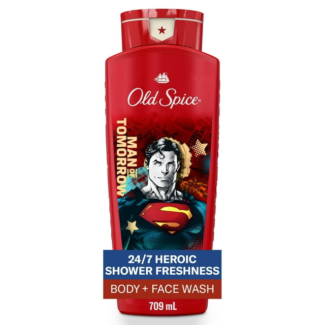 Old Spice Cleansing Body Wash for Men, 24/7 Shower Fresh with Lasting Scent, 2 in 1 Body and Face Wash, Rich Lather, Superman, Bright Citrus and Cosmos Scent