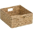 thumbnail image 5 of eHemco Large Square Woven Hyacinth Wicker Pantry Storage Baskets with Iron Wire Frame, 12"x12"x6", Natural, Set of 2, 5 of 8
