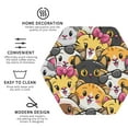 thumbnail image 4 of Kll Hexagon Drink Coasters Set Of 4,Pu Leather Absorbent Coasters Set Decorative Coffee Cup Coasters Housewarming Gift For Home Decor-Cute Cat Cartoon, 4 of 9