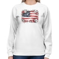 thumbnail image 2 of Smartprints Vintage Floral American Flag Art Women's Sweatshirt, White, 5XL, 2 of 3