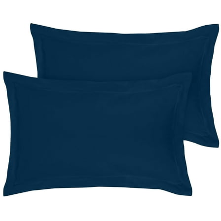 Royale Linens Pillow Shams 2 Pack Euro Size 26x26 Inch - Brushed 1800 Microfiber - Bed Pillow Shams, Wrinkle & Fade Resistant Super Soft and Cozy - Envelope Closure - Oxford Pillowcase (Euro,Navy)