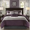 thumbnail image 2 of Madison Park Palmer Full 7 Piece Faux Suede Comforter Set in Purple, 2 of 6