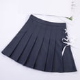 thumbnail image 5 of Ediodpoh Women's Skirts High Waist Tie Front A Line Mini Skirt with Built in Shorts Stretchy Comfortable Everyday Wear Mini Skirt with Shorts Dark Gray XL, 5 of 5