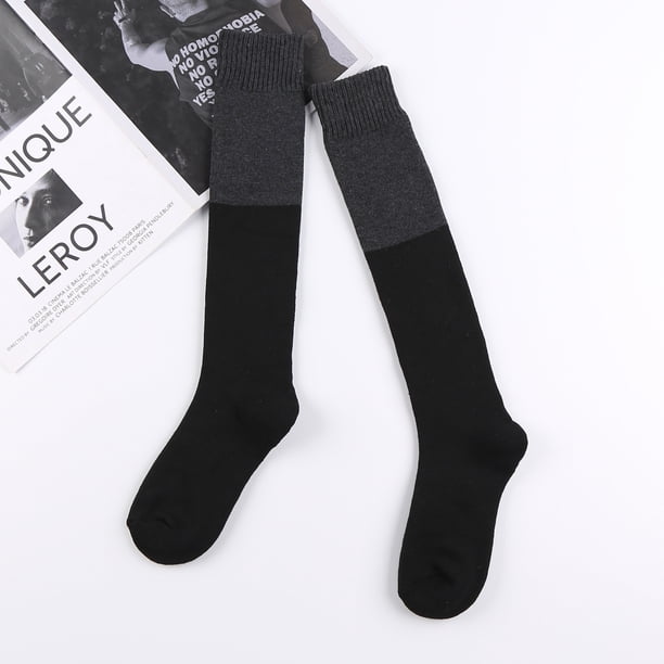Calcetines de pantorrilla de otoño e invierno, calcetines de mujer jk, calcetines de pierna delgada, calcetines de algodón cálidos de color sólido, más calcetines de felpa acolchados de terciopelo