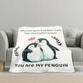 thumbnail image 3 of White Penguin Design Cozy Fleece Blanket Symbolizing Eternal Love Together Forever Perfect Gift For Couples Soft Warm Comfortable Ideal For Sofa Bed Travel Camping For Family Friends Shipped From USA, 3 of 9