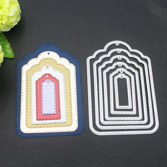 Tags Metal Die Cuts, Stitched Tag Set Cutting Dies for DIY Scrapbooking Album Decorative/photo Embossing Stencils
