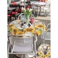 thumbnail image 5 of Outdoor Tablecloth with Umbrella Hole for Patio/Picnic/Party/Camping, Farmhouse Elephants Waterproof Table Cloth Round Cover Washable, Spring Summer Sunflowers Wood Grain (Dia 54"), 5 of 8