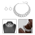 thumbnail image 3 of Conjunto de de gargantilla Declaración elegante Conjunto de joyas de lujo para boda de graduación Argén Yuyangstore Collar Pendientes, 3 of 8