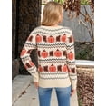 thumbnail image 5 of Cogild Halloween Sweaters for Women Fall Sweater Fair Isle Knit Pumpkin Maple Leaf Pattern Crew Neck Long Sleeve Pullover, 5 of 12