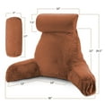 thumbnail image 5 of Nestl Reading Pillow, Extra Large Comfortable Bed Rest Pillow with Arms - Premium Shredded Memory Foam TV Pillow, Detachable Neck Roll & Lumbar Support Pillow - Rust Orange Brown, 5 of 8