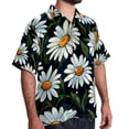 thumbnail image 2 of Daisy Men's Short Sleeve Poplin Shirt, Casual Printed Button Down, Summer Beach Hawaiian Shirts, Unisex, 2 of 6