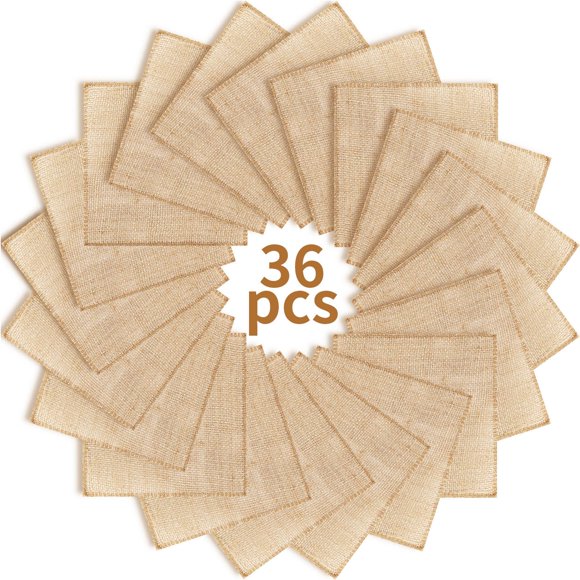 Manteles de yute marrón VitalCozy Fall, 15,5 x 15,5 cm, 36 unidades