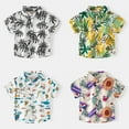 thumbnail image 4 of LNMQLPDBS Baby Boy Clothes Button Down Shirt Hawaii Shirts Short Sleeve Tropical Printed Tops Toddler Boy Clothes Summer Casual Shirts, 4 of 7