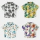 thumbnail image 3 of Gibobby Blusas Casual Camisas hawaianas con botones para niños pequeños y grandes, camisetas tropicales de manga corta para niños pequeños de 2 a 8 años(Blanco, 4-5 Años), 3 of 5