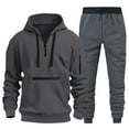 thumbnail image 5 of ibiyuan Mens Track Suit Cotton Long Sleeve Hoodies and Sweatpants Men's Sweatsuits Y2kCasual Training Sweatsuit,2PCS,Dark Gray, 5 of 5