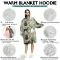 thumbnail image 5 of Cute Bulldog Dog and Flower Florals Wearable Oversized Blanket,Wearable Blanket Hoodie for Adults,Cozy Hooded Blankets with Super Pockets,Super Warm Fuzzy Pullover for Women & Men, 5 of 6