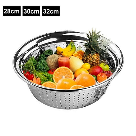 SANWOOD Bowl Strainer Stainless Steel Holes Washing Rice Sieve Strainer