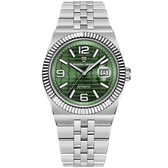 Pagani Design New Men's Automatic Watch Stainless Steel Mechanical Waterproof Wrist Watch for Men, Synthetic Sapphire Dial Glass PD-YS027