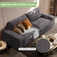 thumbnail image 2 of LEISLAND 88.58" Modern Sofas Couches for Living Room, Chenille Deep Seat Sofas & couches with Metal, Removable Low-Back Sofa Cushion and Detachable Sofa Cover/Easy to Install(Dark Grey), 2 of 7