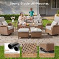 thumbnail image 5 of Jentlehouse 10 Pieces Outdoor Patio Furniture Set with 4 Swivel Rocking Chairs,Wicker Rattan Sofa Set Outdoor Sectional Conversation Set for Garden Lawn Balcony, 5 of 12