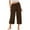 Brown-Pants, variant on Women's Cotton Linen Trendy Solid Capri Plazzo Pants Elastic High Waist Drawstring Trousers Casual Versatile Breathable Wide Leg Bottoms for Beach