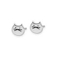 thumbnail image 4 of Gem & Harmony Sterling Silver Cat Face Post Earrings for Women, 4 of 6