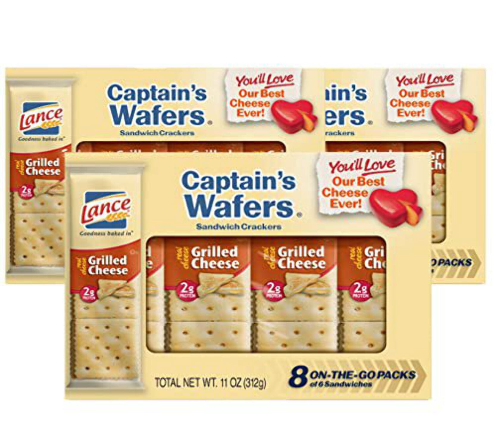 Lance Captain Wafers Original Flavor, Individual 2-Packs, 500 Packs Total, .23 Ounces Each