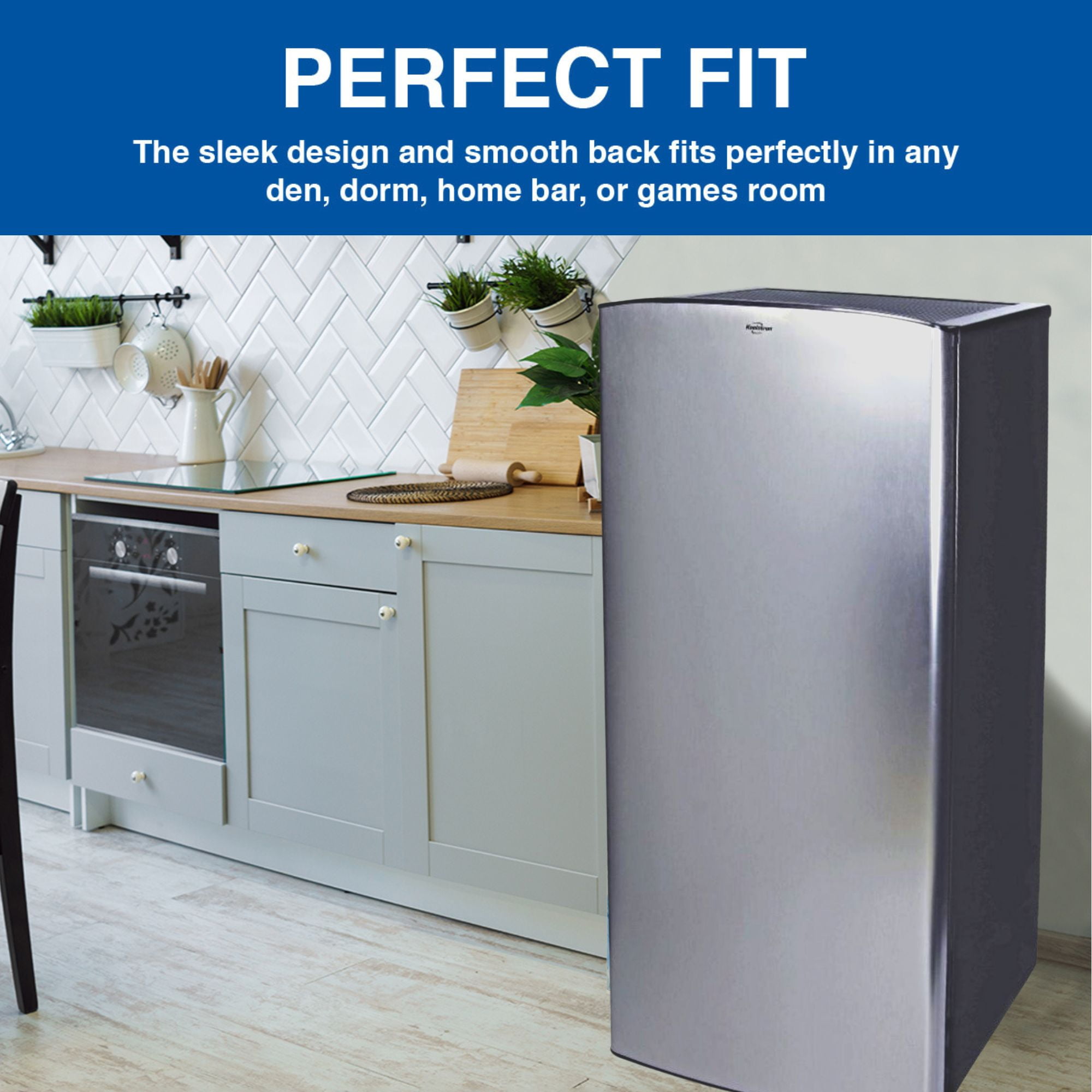 Koolatron Stainless Steel Compact Fridge with Freezer, 6.2 cu ft (176L)