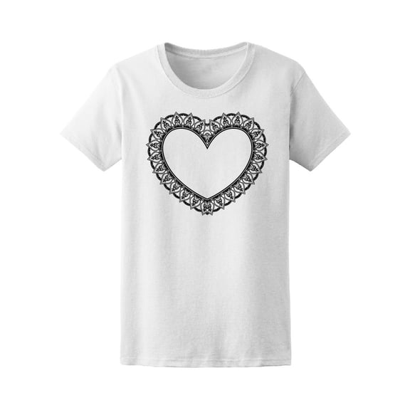 Cute Floral Heart Shape Mandala Tee Women's -Image by Shutterstock