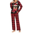 thumbnail image 4 of Tnhcen Women's Christmas Pajamas Set 2-Piece Print Long Sleeve Top with Pocket Lounge Pants Festive Sleepwear for Women S-3XL Holiday Loungewear Women's Sleepwear Sets, 4 of 6
