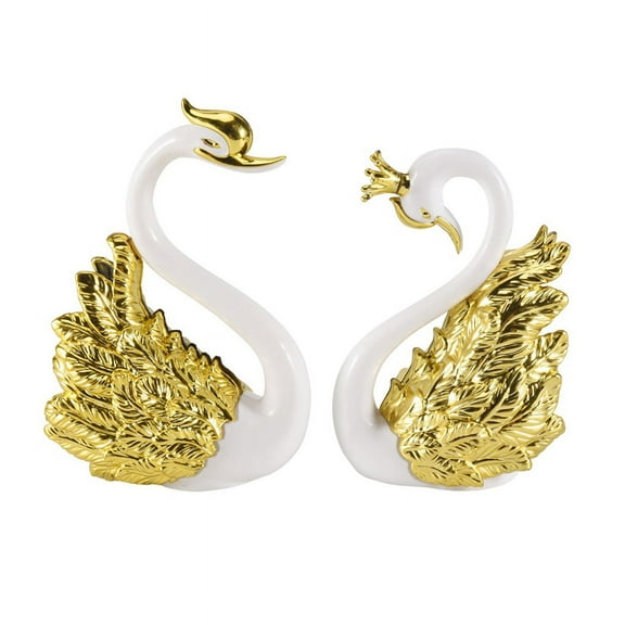 2 Pieces of Swan Ornaments Figurines,Swan Cake Decoration,Car Figurines Decoration,k7269