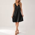 thumbnail image 4 of Ayolanni Comfy Women's Nightgowns & Sleepshirts Solid Sleeveless Flowy Night Shirts Black Lightweight Home Dress Sleepwear XL, 4 of 5