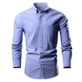 thumbnail image 2 of Camisa de manga larga de colores para hombre: talla grande, poliéster transpirable, diseño moderno para ocasiones informales y al aire libre., 2 of 4
