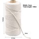 thumbnail image 2 of Cuerda de algodón para macramé blanca de 100 m, hilo de algodón de yute de 3 mm, hilo de algodón para macramé, hilo para encordar, hilo trenzado para envolver regalos, tejer, decorar y colgar, 2 of 5
