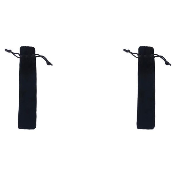 Yuarrent Bolsa para bolígrafos Contenedor de sujeción simple Bolsas de transporte para lápices Estuche para lápices con diseño de cordón Negro 2Conjunto