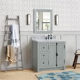 thumbnail image 2 of Plantation Solid Wood Vanity with Right Oval Sink in White/Gray Ash, 2 of 11