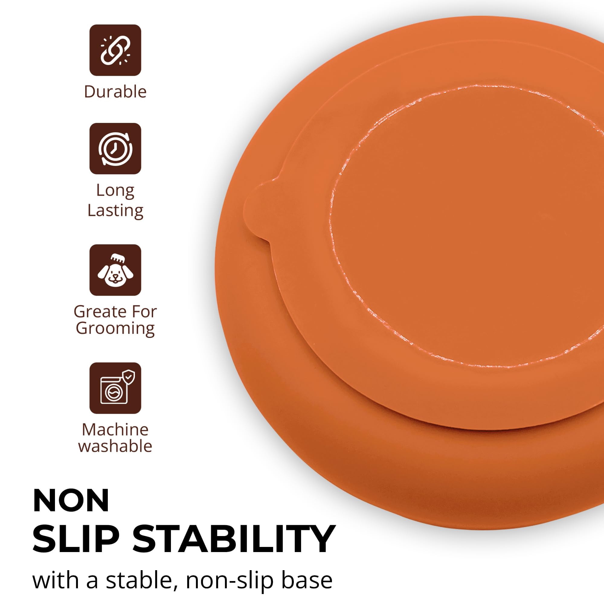 Slow Feeder Dog Bowl, Non Slip Base Puzzle Feeder for Small Medium Dogs, Dishwasher Safe Pet Bowl Promotes Eating Habits, Reduces Bloating Choking, Terra Cotta Design, Orange