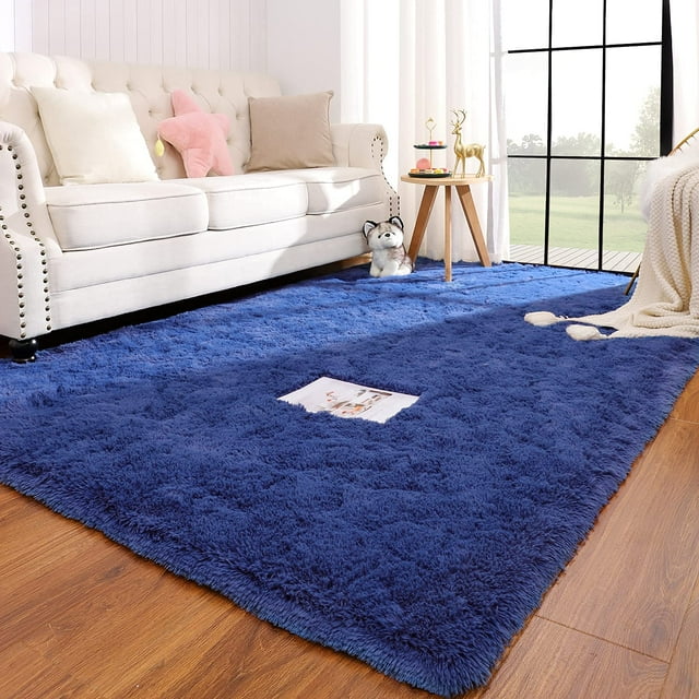 Soft Area Rugs for Bedroom Living Room Plush Fluffy Rug Feet, Shag Furry Area Rug Carpet Non Shedding for Nursery Children Kids Girls Room Home Decorative, Navy