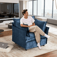 thumbnail image 2 of Ktaxon Chenille Accent Chair, Reading Chair with Thick Cushions, Oversized Club Sofa with Two Armrest Pillows for Home Office Blue, 2 of 10