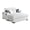 Beige, variant on Square Arm Loveseat Set | Wireless Charging, Bluetooth Music, Cupholder for Bedroom | Polyester Main Material, Pine Wood | Relaxing Seating with Tech Features