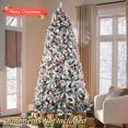thumbnail image 5 of Tcbosik Pre-Lit Flocked Artificial Christmas Tree with Remote Control, 9ft Xmas Tree with 900 Lights and 2094 Branch Tips for Home, Office, Holiday Party Decoration, Easy Assembly, Snowy Green, 5 of 8