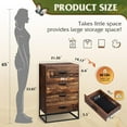 thumbnail image 2 of XiHuaZhaoChen Wood Dresser for Bedroom with 4 Drawers, Tall Dresser with Sturdy Metal Frame, Wooden Chest of Drawers for Hallway, Living Room, Closet, Brown Oak, 2 of 9