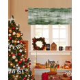 thumbnail image 3 of Vintage Green Curtain Valance for Windows/Living Room/Kitchen/Bathroom/Café, Short Rod Pocket Tier Curtain Window Treatment Panel Modern Geometric Abstract Art Topper Curtain 42''x12'', 3 of 6