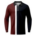 thumbnail image 4 of Vedolay Big Mens Polo Shirts T Shirt Long Sleeve Polo Shirts Button Up Pullover Tops ,2XL, 4 of 4