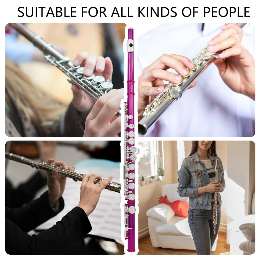 Professional Horizontal Flute With Bag Cloth Stick 16 Hole C Tone Closed Hole Flute Woodwind Instrument