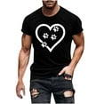 thumbnail image 1 of FAIWAD Men Summer Tops Short Sleeve Round Neck Printed T-Shirts Slim Stretch Workout Tops, 1 of 5