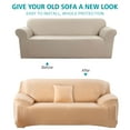 thumbnail image 4 of Shanna Stretch Sofa Slipcover Non Slip Couch Covers for 1 2 3 4 Seater and Sectional Couch, Sofa Furniture Protector(4 Seater,Beige), 4 of 7