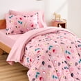 thumbnail image 1 of SLEEP ZONE Kids Twin Bedding Comforter Set - Super Cute Pink Flower Design, Soft Microfiber, 5 Pieces Set with Comforter, Sheet, Pillowcase & Sham, 1 of 5