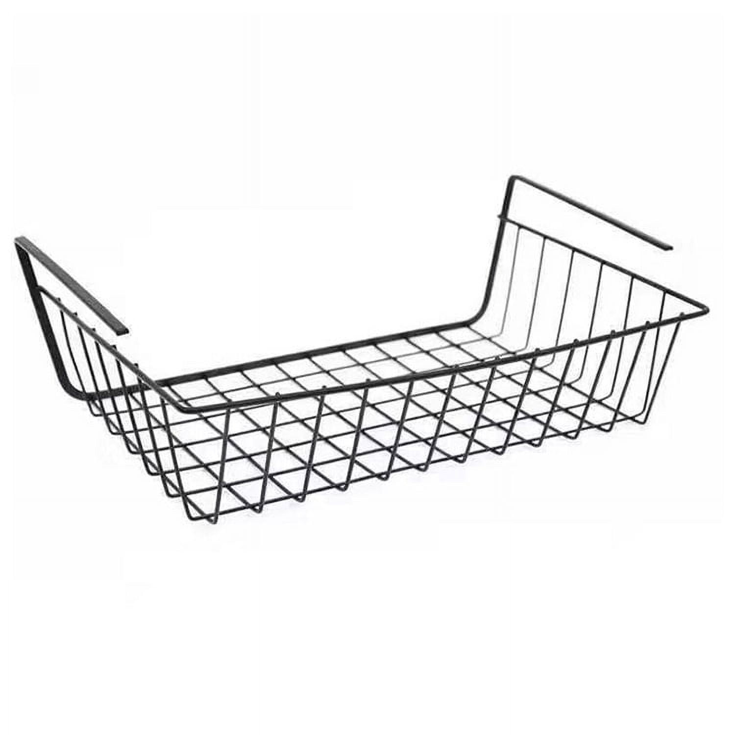 Under Shelf Storage Basket,Casewin 2-Pack Under Shelf Hanging Metal Wire Storage  Basket Organizer for Kitchen, Office, Pantry, Bathroom, Cabinet, White 