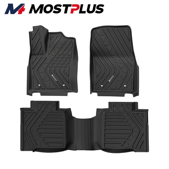 MOSTPLUS 3X Front Rear TPE Floor Mats For 2022-26 Toyota Tundra Crew Max Cab All Weather